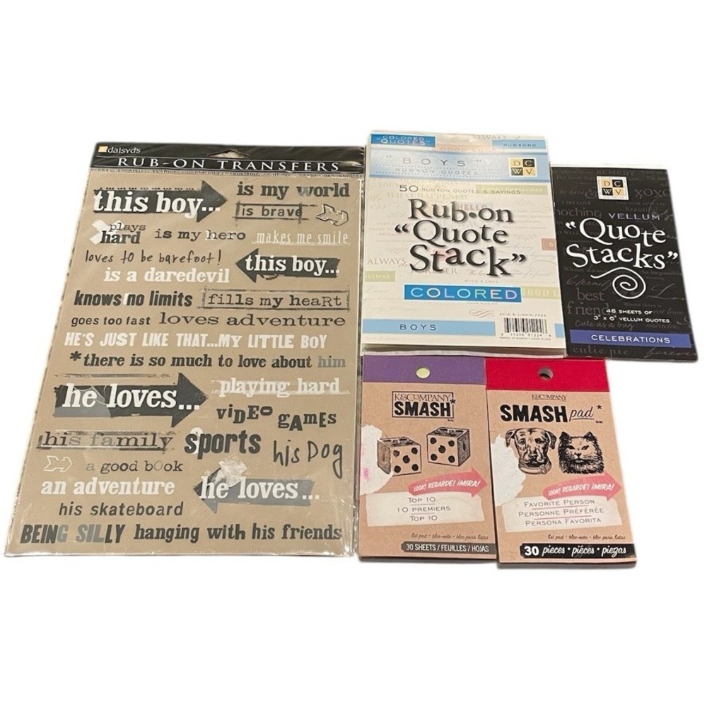 Smash Pads Rub On‎ Transfer Journaing Paper Crafting Scrapbooking Lot